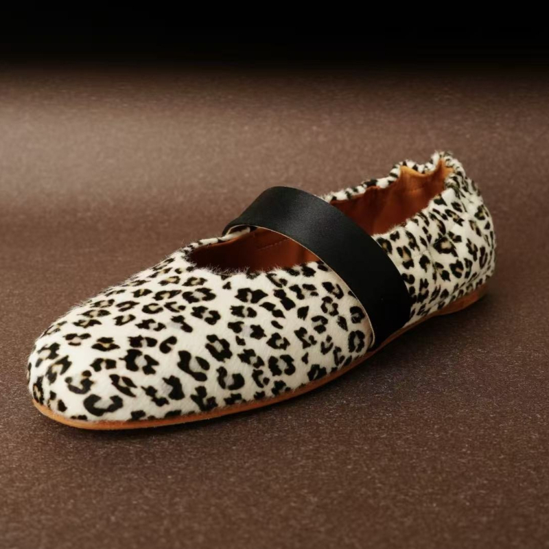 Women'S Shoes Round Toe - Luxe Designer Ballet Flats Damesmode Luipaard