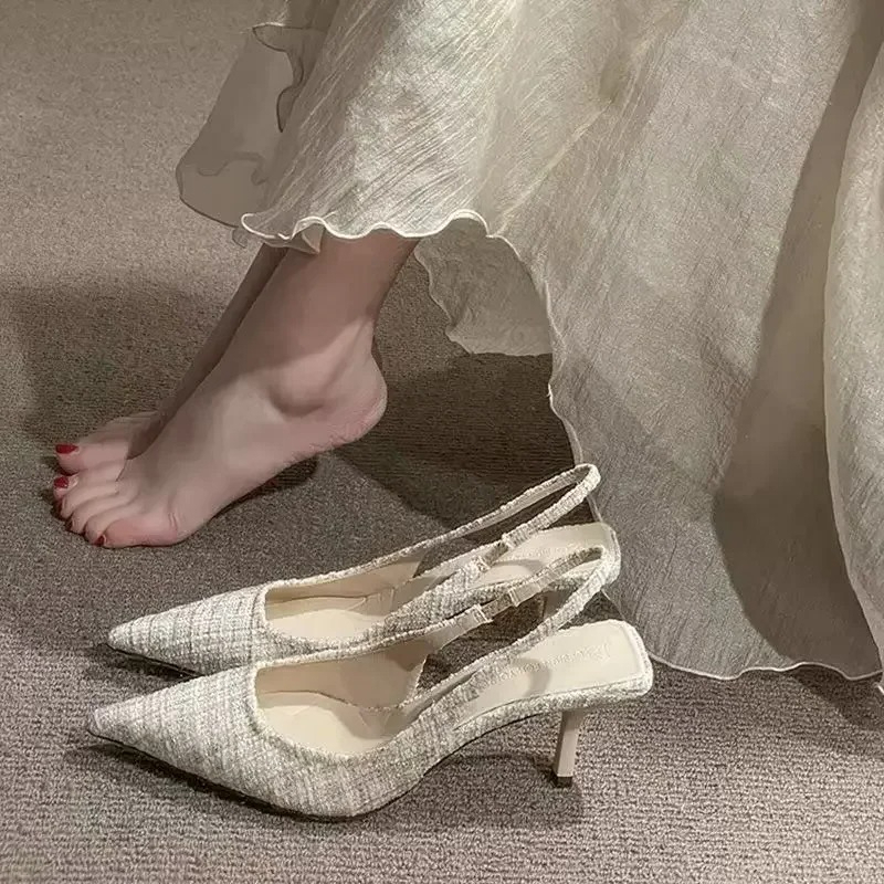 Pointed Toe Flat - Modemerk ontwierp gebreide plateauhakken voor dames,