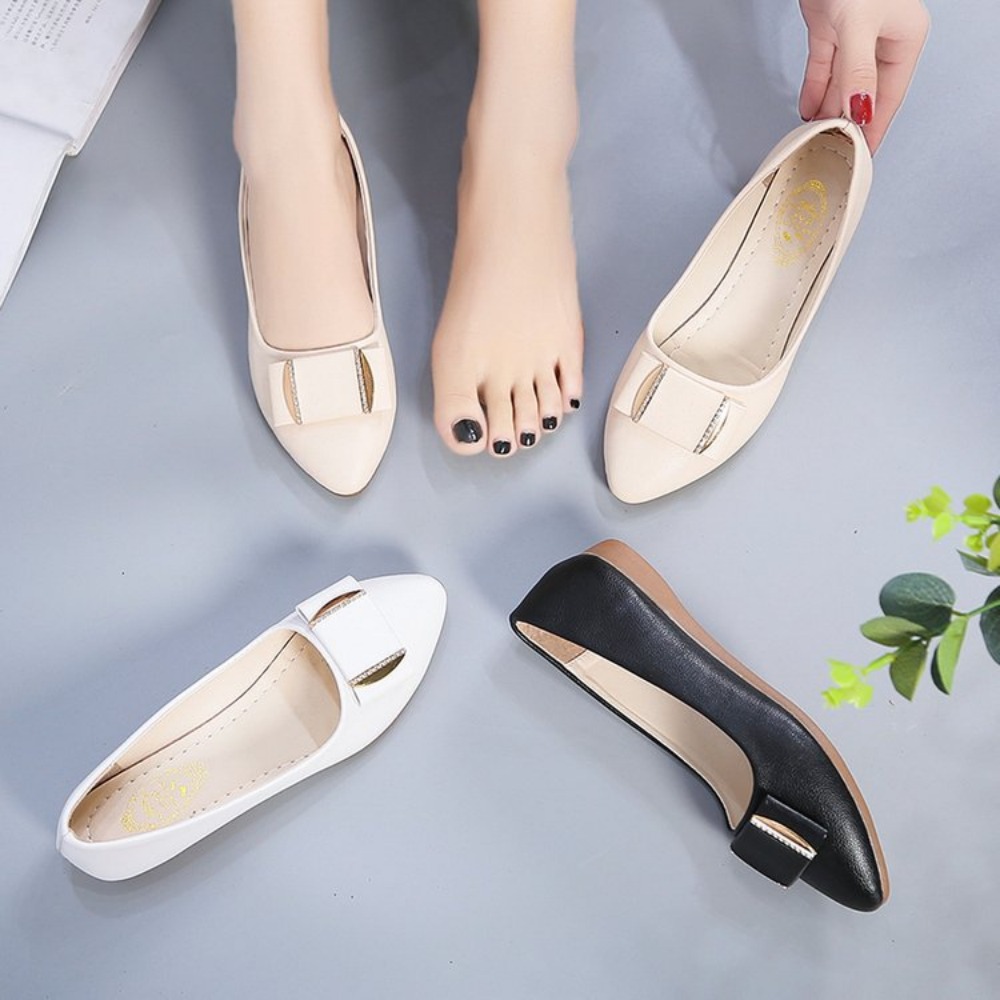 Pointed Toe Flat - Dames Trend Casual Lichtgewicht Kantoor Schoenen