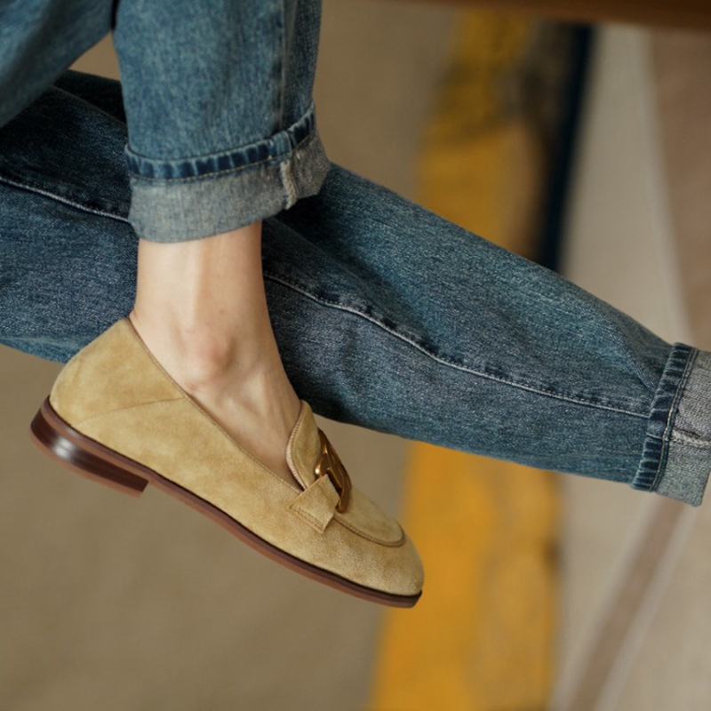Suede Leer Vrouwen Instappers  - Women'S Shoes Round Toe recensie en prijs