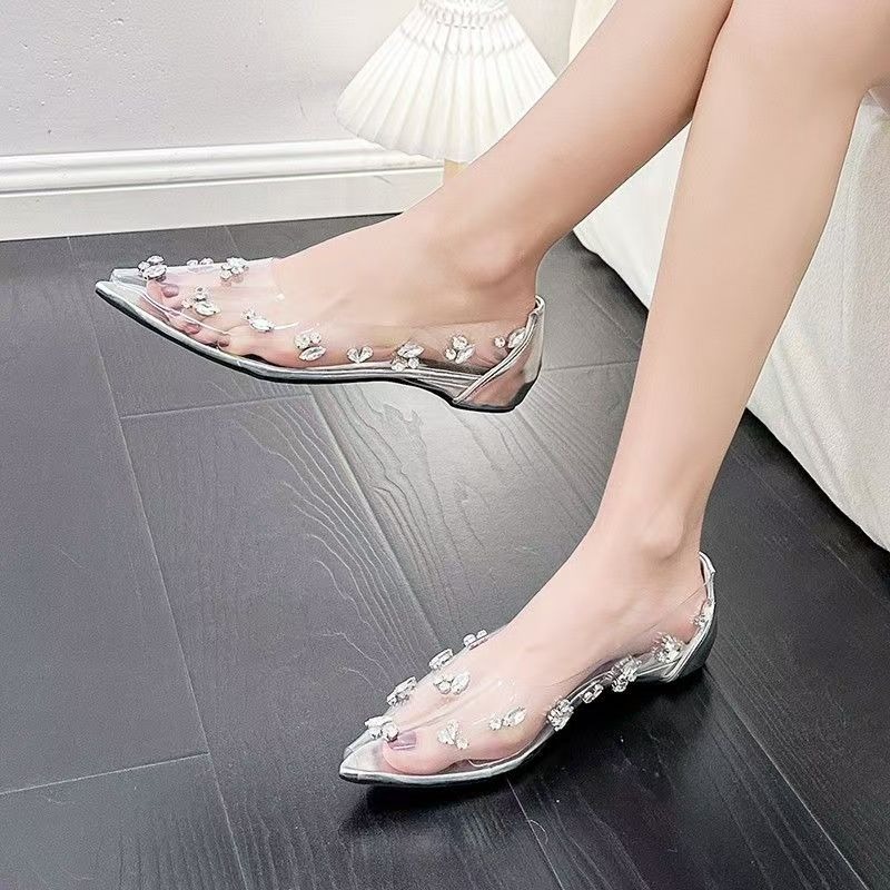 2026 Transparante PVC Rhinesto - Pointed Toe Flat recensie en prijs