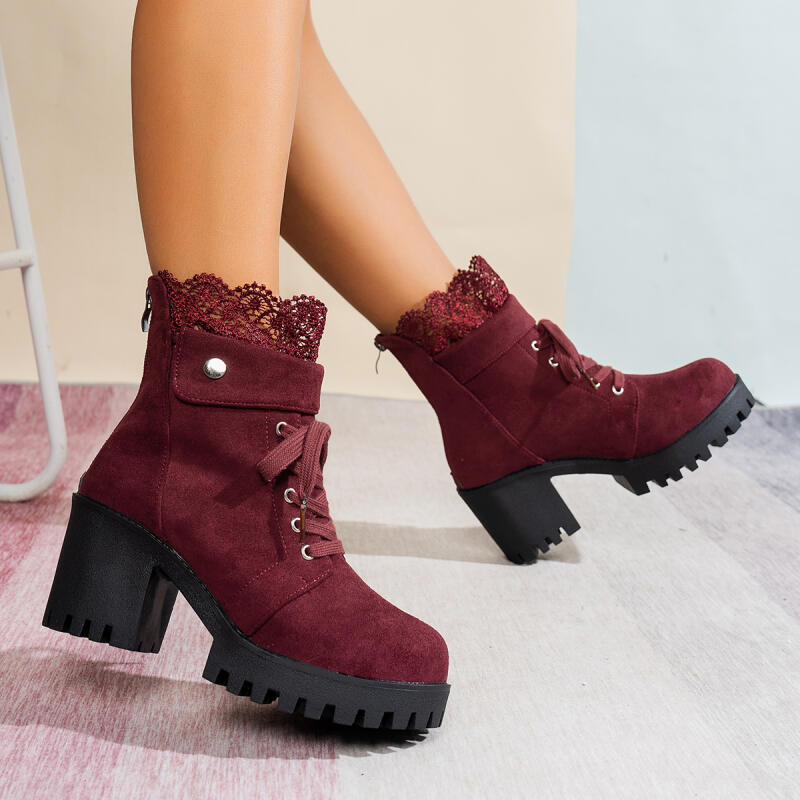 Sexy kanten patchwork dikke bo - Women'S Shoes Red Bottoms recensie en prijs