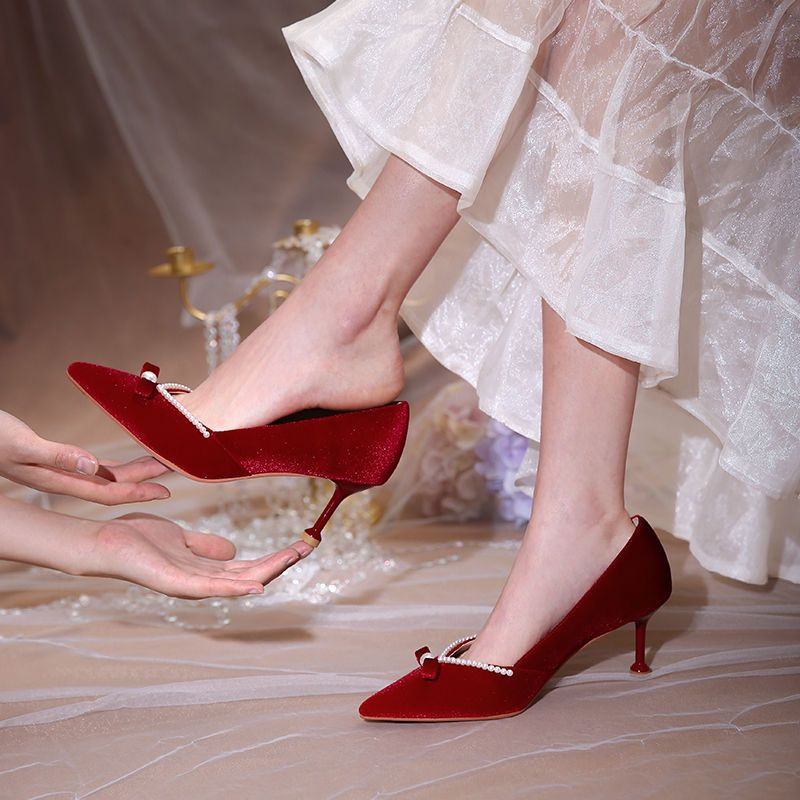 Rode hoge hak parel damespumps - Women Shoes Quick Delivery recensie en prijs